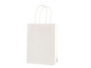 Bolsa de Papel Kraft Blanca con Asas Retorcidas, Personalizada con Logotipo, Ecológica, para Compras, Venta al Por Mayor, Promoción - Product Image 3