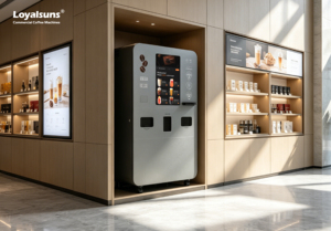 เครื่องจำหน่ายกาแฟสด Loyalsuns Smart Bean Cup บดเมล็ดกาแฟสดใหม่ โครงเหล็กชุบสังกะสี กระจกนิรภัย ความจุ 150-200 ถ้วย พร้อมคอมเพรสเซอร์ไฟฟ้า - Product Image 6