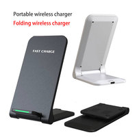 Estación de Carga Rápida de 15W, Cargador Inalámbrico Plegable para Teléfonos Inteligentes, Soporte de Carga Inalámbrico 2 en 1