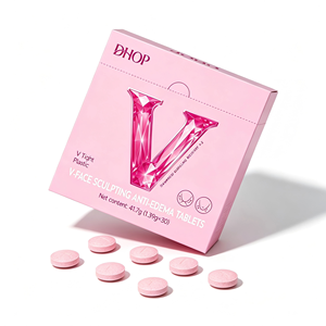 Comprimés raffermissants pour le visage en forme de V avec peptide d'élastine, collagène de type III, acide hyaluronique et extrait de haricot <span class=keywords><strong>rouge</strong></span> - Product Image 1