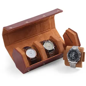 OJR wholesale gift watch box travel 1/2/3 slot caja para reloj watch storage case leather watch roll hexagon