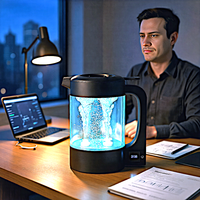 Générateur d'eau alcaline hydrogénée 1,8 L, pichet portable 1500-3000 PPB, technologie SPE PEM, aucune installation requise, sans BPA