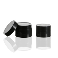 Pot cosmétique noir à double paroi 5g-50g en PET, cylindre en plastique avec couvercle à vis, conteneur vide pour soins de la peau, logo personnalisé
