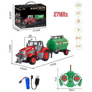 SINO <span class=keywords><strong>1</strong></span>:24 échelle Rc <span class=keywords><strong>tracteur</strong></span> avec batterie rechargeable 4CH télécommande métal ferme remorque ensemble voiture ingénierie jouet pompe à eau - Product Image 5