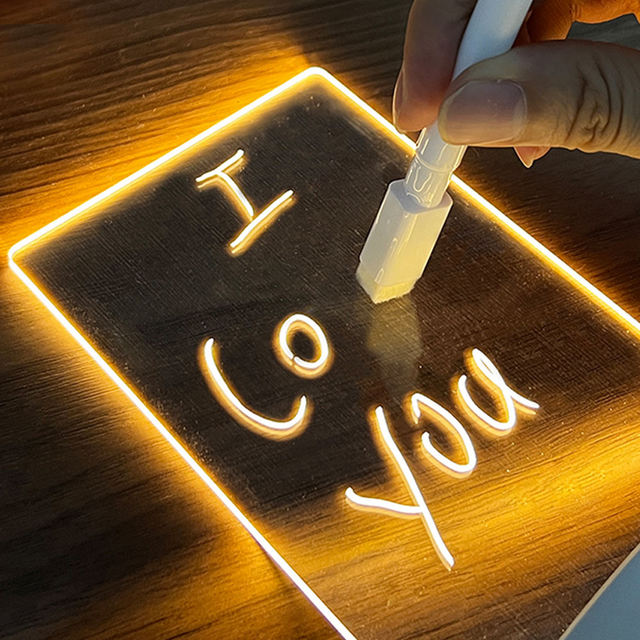Acrylic Diy Note Board Holiday Light Creative Led Night Light Usb Message Board Light With Pen