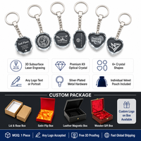 Llavero de Cristal Personalizado con Grabado Láser 3D, Colgante de Disco Facetado con Anillo de Cadena, Regalo Corporativo, Souvenir al por Mayor