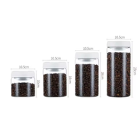 Bocal de conservation moderne en verre borosilicate transparent avec couvercle sous vide pour aliments, céréales et grains de café