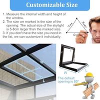 Puits de lumière pour toits, trappe de ventilation en verre trempé avec cadre en alliage d'aluminium (32x28in/81.2x71.1cm) pour éclairage naturel domestique automatique