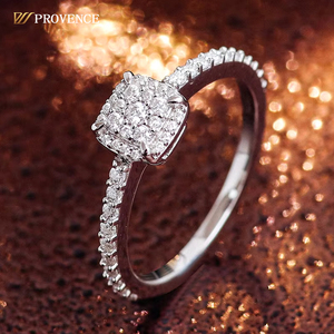Bagues de mariage personnalisables en or blanc massif 18K et 14K avec diamant Moissanite DEF VVS pour femmes et hommes, bijoux de mode faits à la main - Product Image 1
