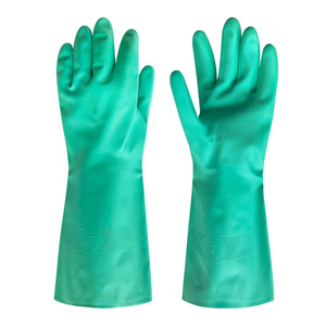 Gants de protection chimique en caoutchouc nitrile taille 7, texture diamant, pour le nettoyage industriel et l'usage domestique - Product Image 1