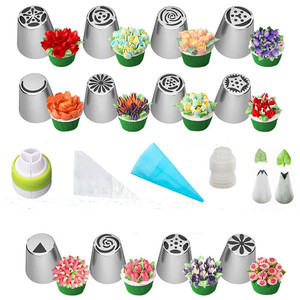 Stainless Steel Piping Tips Set 27-Piece Reusable Butter Piping Tools For <b>Cake</b> <b>Decorating</b> Birthday <b>Supplies</b> - Product Image 4