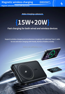 Магнитный мини-внешний аккумулятор, 10000 мАч с 2 кабелями, 15 Вт - Product Image 4