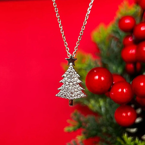 Collier pendentif étoile de Noël pour femme, collier à breloques scintillantes incrustées, bijou fantaisie, cadeau de mode - Product Image 2