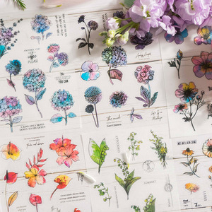 Autocollants plante <span class=keywords><strong>aquarelle</strong></span> Vintage, étiquette de décoration, séries jardin fleur, matériel pour Journal, 8, pack de 2 pièces - Product Image 2