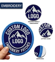 Écussons brodés personnalisés, appliques thermocollantes écologiques, badges brodés en tissu sergé OEM à faible MOQ pour vêtements, chapeaux et sacs