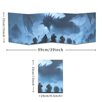 Écran de Maître de Jeu Pliable Personnalisé Dragon de Glace pour Jeux de Rôle sur Table (JRPT) avec Inserts – Vente en Gros