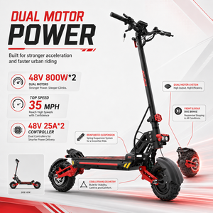 Monopattino Elettrico Pieghevole A10 V2 con Doppia Sospensione a Molla, 48V 15.6AH, Lunga Autonomia, per Adulti <span class=keywords><strong>e</strong></span> Pendolari, Disponibile in Magazzino USA a Napoli - Product Image 3