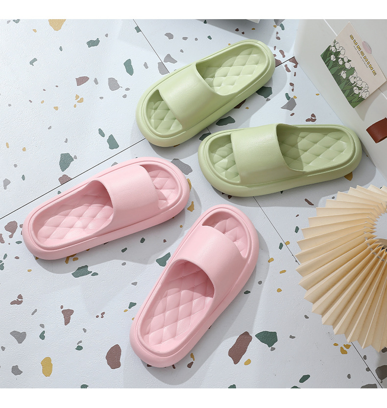 Summer Slippers Thickened Sole Bathroom Slides Slippers Hotel Solid Color Men Women