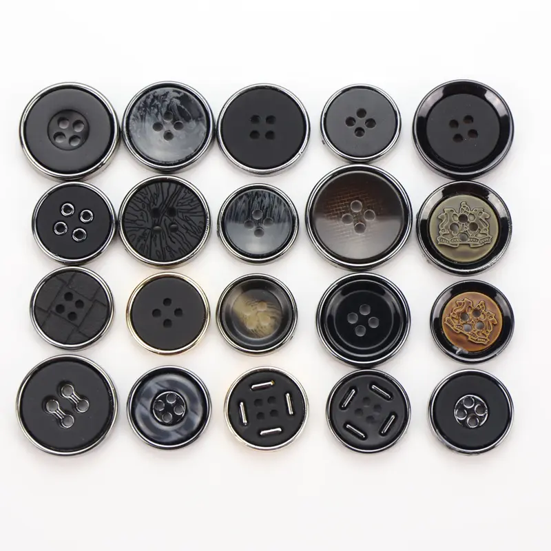 Wholesale Factory Eco-Friendly Resin Round Button And 4 Holes Horn Buttons For Women Men Clothing Panty