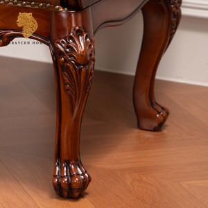 Sillón Antiguo con Brazos y Adornos Tallados a Mano, Muebles Europeos, Silla Cómoda para Oficina en Casa, Compra de Sillas - Product Image 6