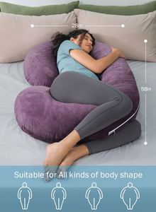 Almohadas de Embarazo Extra Largas de 58 Pulgadas, Almohada Corporal en Forma de C, Almohada de Maternidad Refrescante para Mujeres Embarazadas, Soporte Corporal - Product Image 4