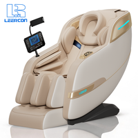 LEERCON 2026 Massagesessel mit Festpunkt- und SL-Schiene, platzsparend, 8D-Massage, Ganzkörper-Zero-Gravity, elektrischer Relaxsessel mit Fußroller