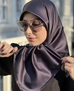 Pañuelos Hijab Largos Lisos <span class=keywords><strong>de</strong></span> Color Sólido para <span class=keywords><strong>Mujer</strong></span>, Pañuelos <span class=keywords><strong>de</strong></span> Poliéster Satinado Mate con 28 Colores Disponibles - Product Image 3