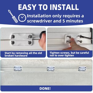 Replacement Plastic Hinges For Igloo Coolers 50-165 Qt <b>White</b> Surface Mount Durable PP Material - Product Image 4