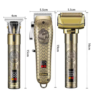 केमेई मैक्स Km-8542 प्रो सुपर लक्जरी उपहार बॉक्स कंबेनेटेड हेयर क्लिपर बार्बर ट्रिमर दाढ़ी शेवर इलेक्ट्रिक हेड सफाई 3in1 सेट - Product Image 2