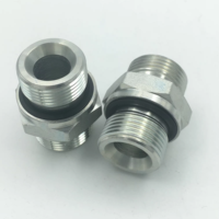 Adaptateur hydraulique en acier au carbone de qualité industrielle, métrique 1CM/1DM, avec joint torique mâle 60 places et extrémités à goujons de scellement collés, vente en gros