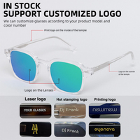 Gafas de Sol Retro CP Temple de Alta Calidad, Montura Cuadrada con Lentes Degradados UV400 y Marco Transparente para Hombre y Mujer