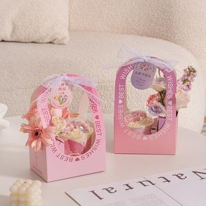 Boîte-cadeau <span class=keywords><strong>de</strong></span> bonbons <span class=keywords><strong>de</strong></span> Noël biodégradable ondulé avec poignée pour dessert au chocolat Apple OEM impression disponible - Product Image 3