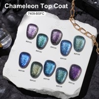 Vernis à ongles gel UV 15ml marque privée vernis à ongles caméléon brillant pailleté couche de finition