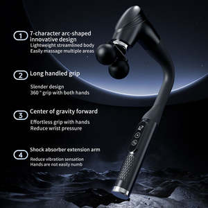 Pistola de Masaje Inalámbrica Multifuncional de Mango Largo al por Mayor, Doble Cabezal, 1200-3200 rpm, para Masaje Corporal de Tejido Profundo y Fascia - Product Image 6