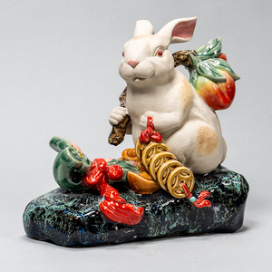 Ornements en céramique Art Déco du zodiaque chinois, lapin, pour anniversaire et anniversaire de mariage, décoration de la maison - Product Image 5