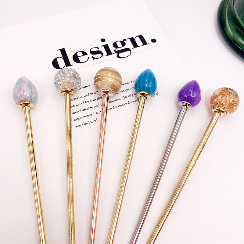 Китайские Акриловые палочки для волос, аксессуары, зажимы и шпильки для женщин, заколки для волос, ацетатные палочки в форме капли воды для волос