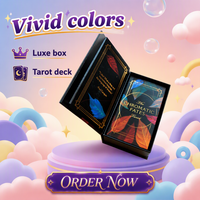 Impression personnalisée de cartes de tarot éducatives avec bordure dorée |   Jeu de cartes Oracle en papier artistique dans un coffret cadeau pour le plaisir familial