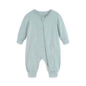 Wholesale High Quality Autumn Winter Newborn 24 Months New Plain Zipper Custom Organic Bamboo Baby <strong>Pyjamas</strong> - Product Image 3