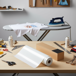 Rouleau de vinyle thermocollant blanc brillant 12 po x 50 pi pour t-shirts et travaux textiles - Product Image 2