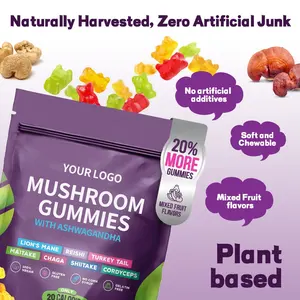 OEM/ODM Vegan sangat kuat jamur kompleks Gummies: 10 campuran jamur untuk pria MANE singa REISHI chdyceps
