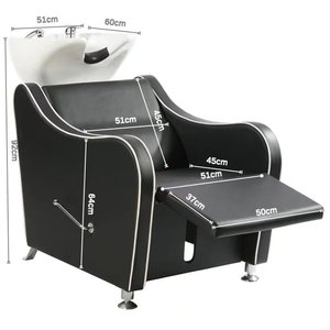 Sillón de Lavado de Cabello para Peluquería, Silla de Masaje para Spa Capilar con Lavabo y Sillas de Lavado para Salón - Product Image 2
