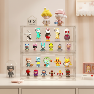 ชั้นวางของพลาสติกแบบพกพา สีขาวใส รูปทรงสี่เหลี่ยมผืนผ้า ดีไซน์แบบตะแกรง สะดวกสบาย ใช้จัดเก็บตุ๊กตาในห้องนั่งเล่น - Product Image 1