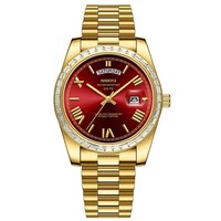 Montre-bracelet de luxe classique en acier inoxydable de haute qualité, avec logo personnalisé OEM, montre à quartz tendance pour hommes