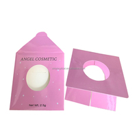 Caja de cartón con ventana redonda y tarjeta insertable, reciclable, con revestimiento brillante, para maquillaje, colorete, polvos y cosméticos, tipo sobre.