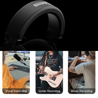 Midiplus HM80 Headphone Monitor Studio profesional, Headphone Stereo pemantauan Headset, Headphone bandana yang dapat disesuaikan dengan kabel