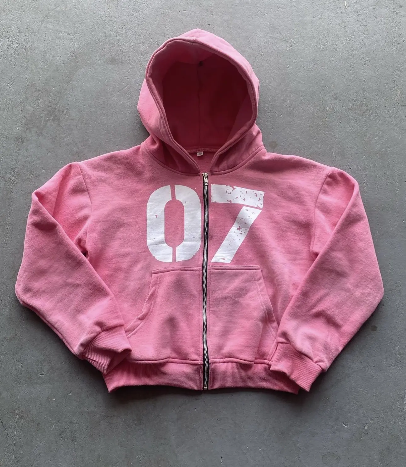 Özel tasarım baskı 500 gsm boy fermuarlı kapüşonlu svetşört fransız terry pamuk pembe asit yıkama zip up hoodie üreticisi