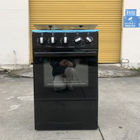 Cuisinière hybride gaz-électrique HUAZOS TCL, 2 brûleurs et 2 plaques chauffantes, avec four à gaz de 60 L, dessus en acier inoxydable