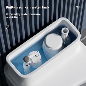 Toilette de salle de bain siphonique domestique à impulsion de couleur intelligente personnalisée sans limite de pression d'eau et débranchée - Product Image 4