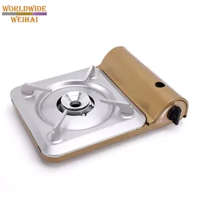 Kompor Gas butana BBQ Korea, panggangan Gas Mini Portable Stainless Steel untuk penggunaan dalam ruangan