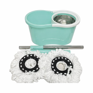Juego de <span class=keywords><strong>Mopa</strong></span> Giratoria de Microfibra de 360 Grados con Centrifugadora y Cubeta para Limpieza de Pisos, <span class=keywords><strong>Mopa</strong></span> Mágica de Acero Inoxidable - Product Image 3